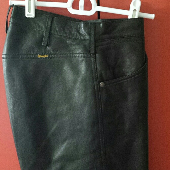 leather wrangler pants